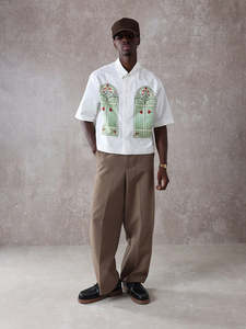 VARLDENS 100% Poliéster de alta calidad al por mayor Camisa Antiarrugas Streetwear Vidriera Estampado artístico Cierre de cremallera - Product Image 5
