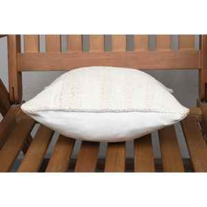 Beige Wool 18x18 Inch Patchwork Pillow Woven <b>Vintage</b> Fluffy Style Luxury Christmas Farmhouse Rustic Accent <b>Bedding</b> - Product Image 5