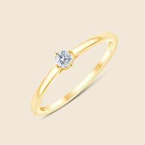 Bague fine et large avec diamant rond de laboratoire de 1,00 carat, couleur F-VS, en or massif 14K, idéale pour mariage, fiançailles ou soirée. - Product Image 1