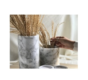 Vase à fleurs en marbre 100% pour la décoration de table, pot de haute qualité fait à la main, meilleur fabricant A.Z Handicrafts, pot à fleurs en marbre pour utilisation sur table - Product Image 3