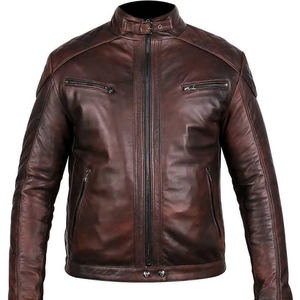 Chaqueta de piel de cordero auténtica marrón de nuevo estilo 2024, chaqueta de invierno transpirable superventas, servicio OEM, teñido liso a prueba de viento - Product Image 1