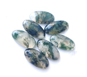 Natural Moss Agate AAA+ Beda Shape Cabochon Flat Back Multi-Color 9mm 14mm 20mm Loose Gemstones All Sizes Available Lavira - Product Image 5