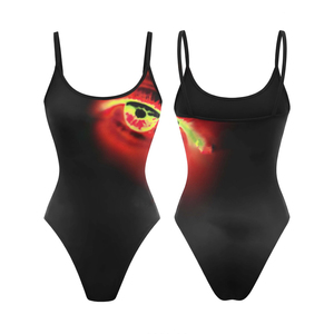 Traje de baño rosa de poliéster y spandex de alta calidad, 230 GSM, con gráfico de ojo que cambia de color con el calor, logotipo personalizado impreso, para mujer. - Product Image 3