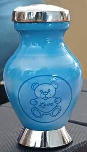Urna para cenizas humanas-Urnas de cremación hechas a mano para cenizas-Urna perfecta para hombres y mujeres (Baby Blue Small) - Product Image 3