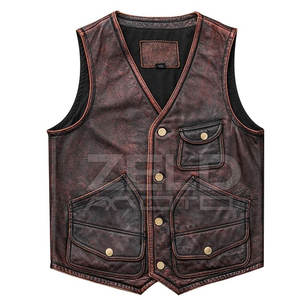 Cuir véritable dans un nouveau style Gilet en cuir de haute qualité à la mode Meilleure vente pour les hommes adultes Gilet en cuir - Product Image 1