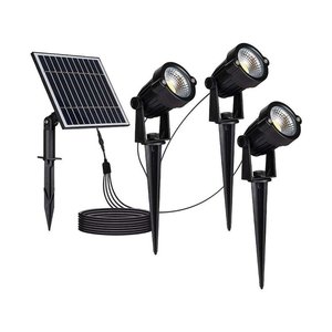 3*1.2W LED faretti giardino con Spike e pannello solare colore nero 3000K IP65 SKU-20489-illuminazione/faretto - Product Image 1