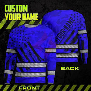 Chemise de sécurité réfléchissante haute visibilité ANSI Classe 1 imperméable pour les travailleurs du bâtiment, logo personnalisé, impression par sublimation - Product Image 4