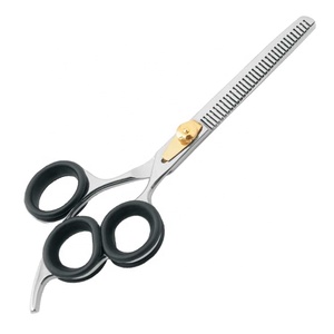 Ciseaux à effiler les cheveux en acier inoxydable à 3 doigts, 32 dents, lames affûtées, pour droitiers, manche moyen, professionnels pour salon de coiffure - Product Image 1