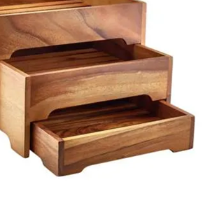 High Quality WoodenAcacia Wood 3 Tier Display Stand Decorative Wood <b>Tray</b> <b>Buffet</b> Food Display Stand From Vietnam - Product Image 2