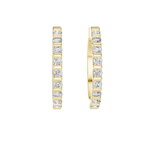 ต่างหูเพชรทรงห่วง 0.6 กะรัต คุณภาพ VVS-VS ระดับความใส EF  ทอง 18KT, 14KT, 10KT และเงิน 925  มีตัวเลือกเพชรโมอิสซาไนต์ สีโรสโกลด์, สีเหลือง - Product Image 6