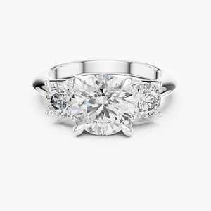 แหวนเพชรสำหรับปลูกในห้องปฏิบัติการ HPHT CVD ทอง10K 14K สีกุหลาบขาวเหลือง1CT 1.5ct ทรงกลมได้รับการรับรอง HPHT CVD - Product Image 6