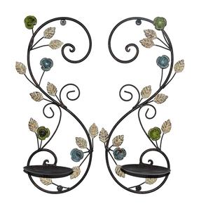 Portavelas para colgar en la pared de metal curvo de diseño único decorativo para el hogar de latón para la decoración del hogar del salón. - Product Image 6