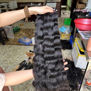 Conjunto de mechones de pelo crudo vietnamita ondulado sedoso, pelo de onda natural de grado Remy, entrega rápida con proveedor de confianza DHL FedEx - Product Image 2