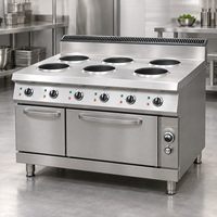 Cuisinière ronde commerciale à 4 ou 6 brûleurs avec armoire, en acier inoxydable, sur pied, à gaz, pour restaurant et restauration