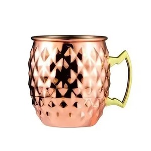 Taza de cobre Moscow Mule con acabado antiguo con asa, taza de cerveza de cobre de diseño único de 16oz disponible a precios mayoristas - Product Image 5