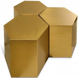 Mesa de centro hexagonal de Metal dorado moderno móvil de calidad superior para decoración de sala de estar o vestíbulo de Hotel - Product Image 1