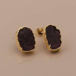 Boucles d'oreilles Boho personnalisables avec rubis naturel pierre précieuse plaqué or serti de fleurs véritable approvisionnement de fabrication de bijoux à la mode - Product Image 5