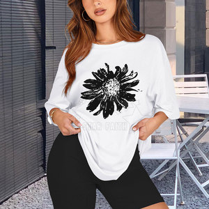 Camiseta holgada de lona de gran tamaño para mujer con logotipo personalizado, camiseta informal moderna ligera transpirable - Product Image 5