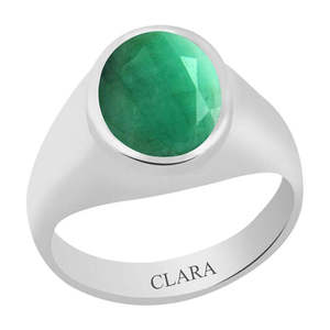 Certified Natural Emerald Panna Gemstone <b>Rings</b> Oval Cut <b>Diamond</b> Bezel Setting for Everyday Wear Buy Now! - Product Image 1