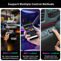 ICarsin - Kit d'éclairage d'ambiance intérieur universel 22-en-1 Symphony LED pour voiture, 256 couleurs, commande vocale anglaise, accessoires de décoration