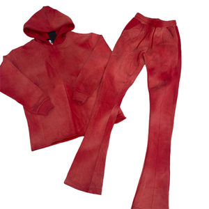 Sweats à capuche et pantalons évasés en coton éponge français personnalisés pour hommes survêtements de rue en hiver - Product Image 6