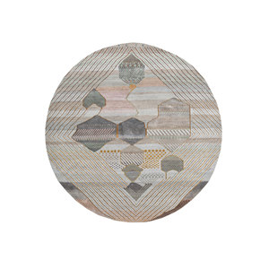 Alfombra Manchaha Azul de Lana y Seda de Bambú Anudada a Mano, Diseño Geométrico Clásico de Gran Tamaño para el Hogar, Sala de Estar, Pasillo - Les-2123 - Product Image 1