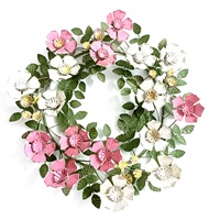 Couronne de fleurs et de feuilles pour le printemps, toutes saisons, décoration murale et de fenêtre pour mariage en intérieur, fête des pères, Halloween, luxe moderne