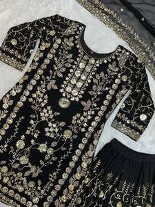 Traje Salwar Kameez Moderno de Calidad de Exportación India con Palazzo de Estilo Elegante para Bodas y Fiestas, Personalizable - Product Image 5