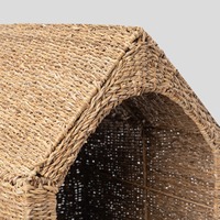 Maison pour animaux de compagnie en osier tressé à la main, écologique, abri pour chat et chien tissé à la main, fournisseur en gros, design naturel bon marché
