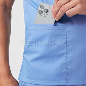 Conjunto de Uniformes Médicos con Cuello en V y Bolsillos, Uniforme de Hospital Unisex para Personal de Enfermería, Médicos y Trabajadores de la Salud, Logotipo Personalizado OEM - Product Image 5
