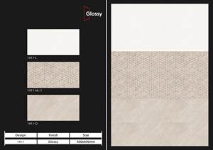 BestQuantity Decoración de pared interior 300x600mm Azulejos de cerámica brillante esmaltados Color blanco Hecho EN LA India - Product Image 5