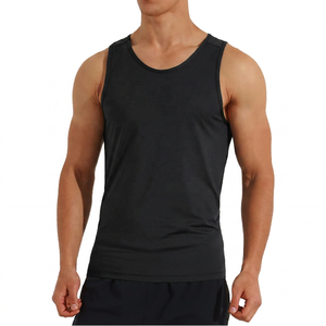 Camiseta sin Mangas para Hombre, Color Verde Sólido, Cuello Redondo, Tejida, Transpirable, Informal - Product Image 3