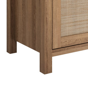 Ciauna Armoire d'appoint en rotin moderne et midcentury de 63 ''W avec 3 tiroirs de rangement Buffet à étagère réglable - Product Image 3