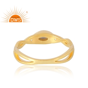 แหวนอัญมณีรมควันธรรมชาติชุบทอง18K 925เงินสเตอร์ลิงเครื่องประดับแบบละเอียด - Product Image 2