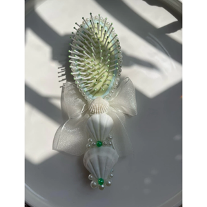 Cepillo de pelo de conchas marinas de Vietnam con conchas rosas reales y perlas blancas para Accesorios de belleza o recuerdos - Product Image 4