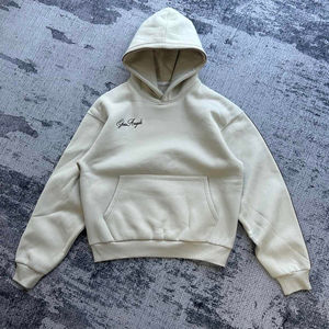 เสื้อฮู้ดดี้ผู้ชายไซส์ใหญ่ ผ้าคอตตอนหวีอย่างดี ปักลาย สตรีทแวร์พรีเมียม ขายส่ง OEM - Product Image 1