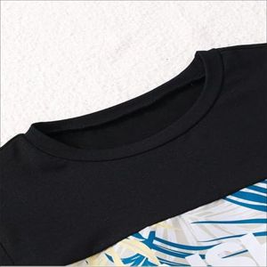 Tenue de sport d'été personnalisée pour homme, style streetwear, imprimé numérique, polyester/coton, ensemble deux pièces, t-shirt couleur unie - Product Image 3