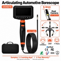 Boroscope automobile articulé 6,3 mm à double caméra 1,5 m, écran 5 pouces 1080P pour inspection en atelier
