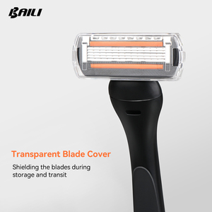 Modern Men's 5 Blade Stainless Steel Trimmer &amp; <strong>Razor</strong> with <strong>Double</strong> Lubricating Strips and Magnetic Handle - Product Image 3