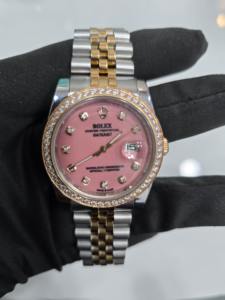 Montre analogique pour homme en acier inoxydable avec diamant moissanite et mouvement automatique japonais entièrement serti, cadeau d'anniversaire parfait pour lui - Product Image 2