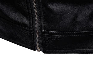 Chaqueta de Cuero para Hombre, Resistente al Viento, con Cuello Alto de Lona, Alta Calidad, Precio Competitivo, Gran Venta - Product Image 5