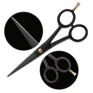 Cizalla de peluquero para diestros de alto grado, reposapiés ajustable de Color negro, peine de acero inoxidable de alto carbono y bolsa de cuero Pu - Product Image 1
