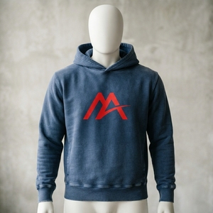 <b>Men's</b> <b>Navy</b> Blue Graphic Pullover Hoodie <b>Fleece</b> Sweatshirt Streetwear Fashion Casual Hooded Top Custom Wholesale OEM ODM Apparel - Product Image 3