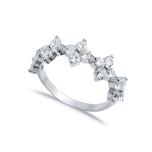 แหวนคลัสเตอร์ทำมือดีไซน์ดอกไม้หิน CZ 925เครื่องประดับผู้หญิงเงินสเตอร์ลิงเครื่องประดับชั้นดีสำหรับตุรกีขายส่ง - Product Image 5