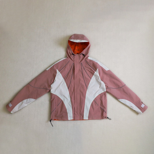 Chaqueta cortavientos con capucha para hombre, chaqueta cortavientos con cremallera deportiva para correr, Softshell impermeable de nailon tejido con bloques de color personalizados - Product Image 3