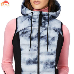 <b>Women's</b> Quality Sleeveless Puffer <b>Vest</b> Casual Simple Solid Color Hooded Cotton Breathable Wholesale <b>Long</b> Length Clothing - Product Image 2