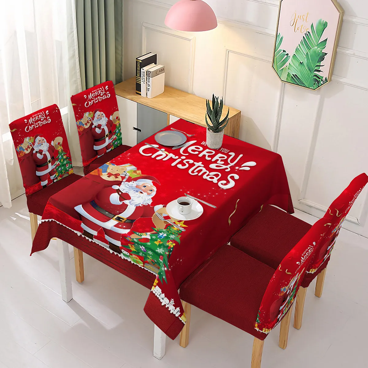 Tốt nhất giáng sinh bảng vải đỏ Vòng Giáng sinh Khăn trải bàn 60 inch chống nhăn vải bảng bìa trong toàn bộ giá bán