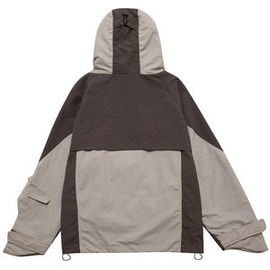 Hip Hop Streetwear personalizado Multi bolsillos cremallera cortavientos ligero hombres Cargo chaqueta con capucha 2026 - Product Image 2