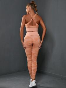 2025 Women Yoga Sets Sports Bra Gym Clothing <b>Crop</b> Top Yoga Pants Workout <b>Leggings</b> at Wholesale Rates - Product Image 4