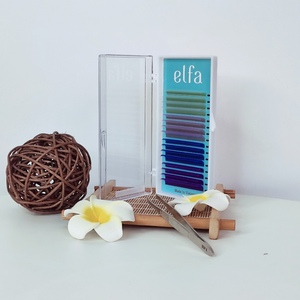 ขนตาสำหรับต่อขนตาสีชมพูสีน้ำเงินสีดำสีขาวสีเขียวสีแดง - Product Image 3